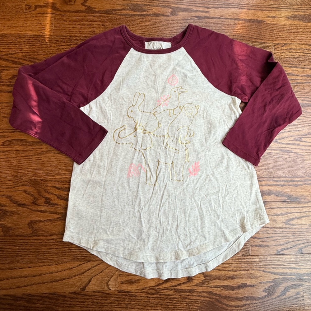 Tea Collection Animal Baseball Tee Size 10
